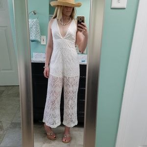 Minkpink White Lace Romper Jumpsuit M